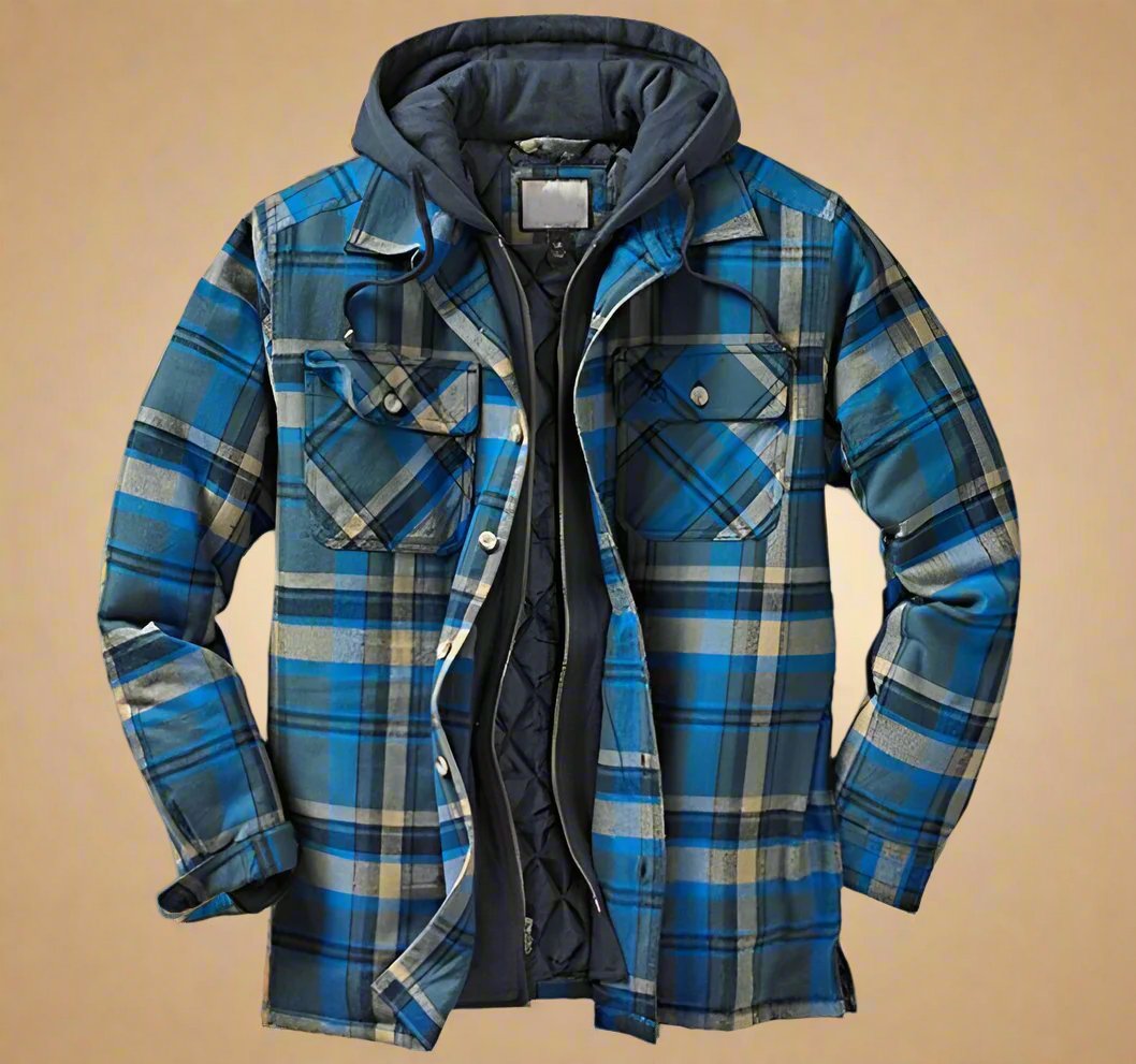 Xadrian - Herren Flanell-Winterjacke