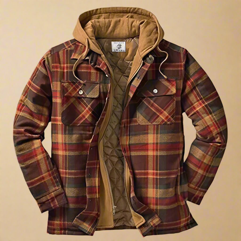 Xadrian - Herren Flanell-Winterjacke