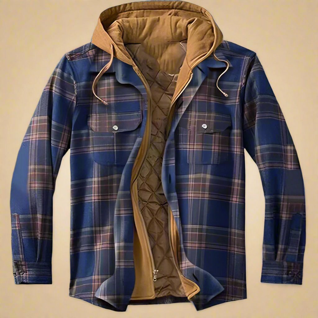 Xadrian - Herren Flanell-Winterjacke