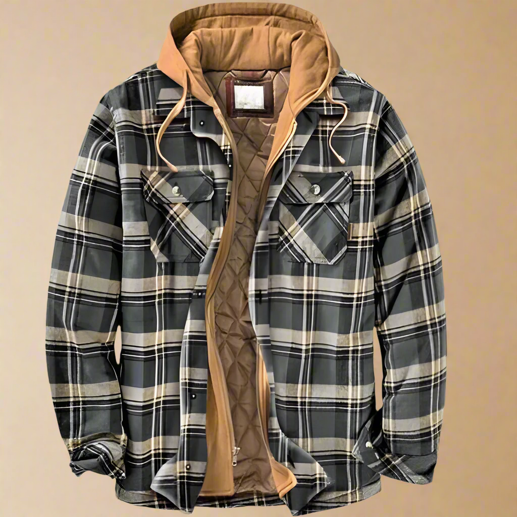 Xadrian - Herren Flanell-Winterjacke