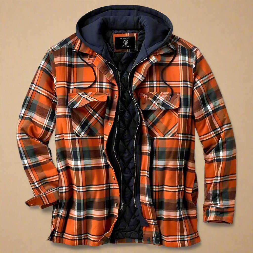 Xadrian - Herren Flanell-Winterjacke