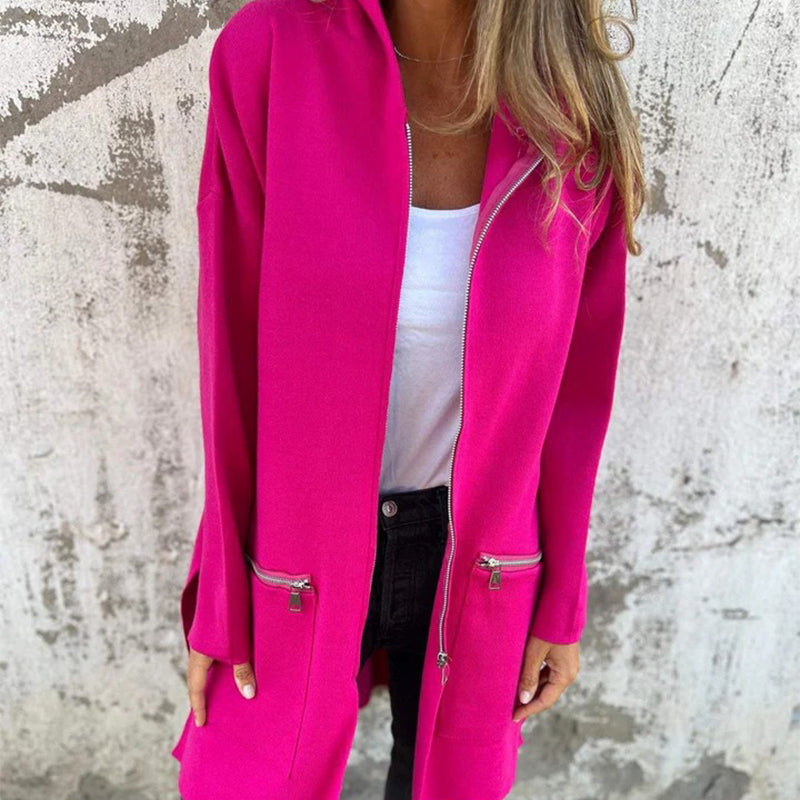 🍂Saisonale Förderung super niedrigen Preis🍂Lässige, modische Langarm-Sweatshirtjacke mit Reißverschluss und Kapuze