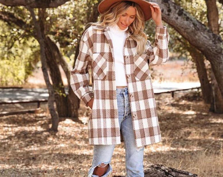 Weber Plaid Jacket | Bequemes übergroßes kariertes Überhemd für Frauen