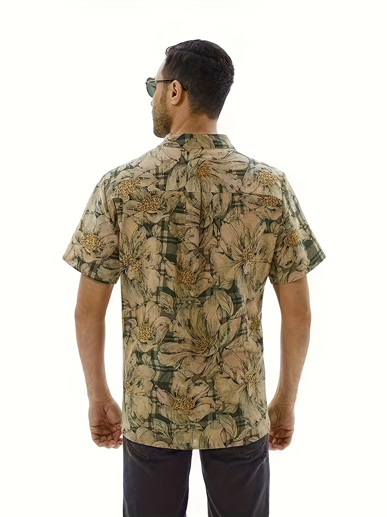 Niklas | Floral Print Kurzarm Herrenhemd