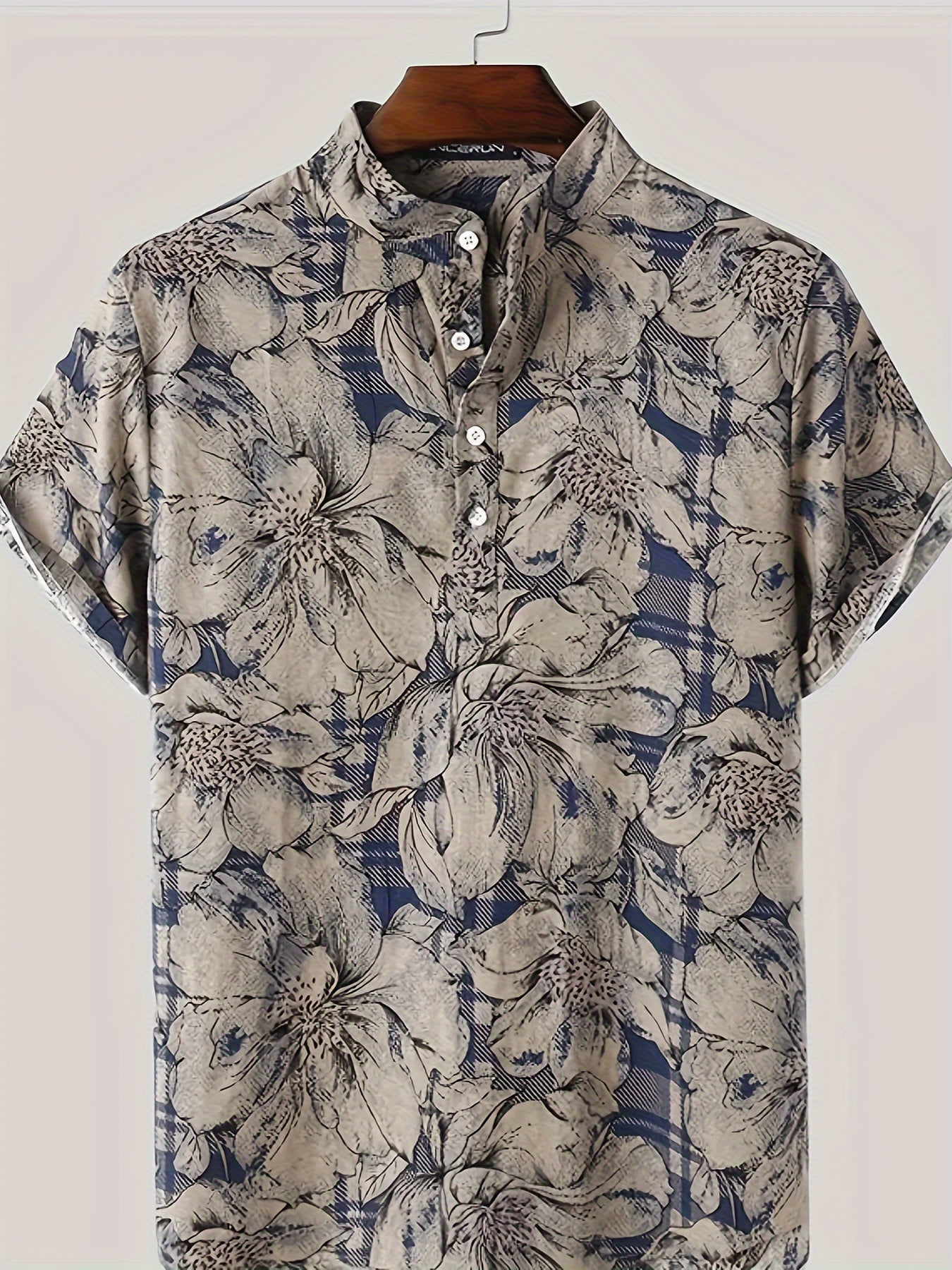 Niklas | Floral Print Kurzarm Herrenhemd