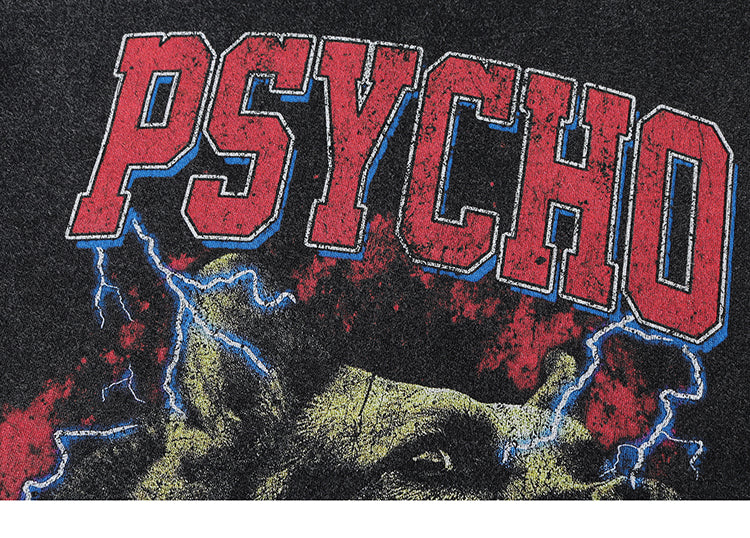 Y2K Psycho Grafik T-Shirt | Übergroßes Vintage Streetwear Shirt