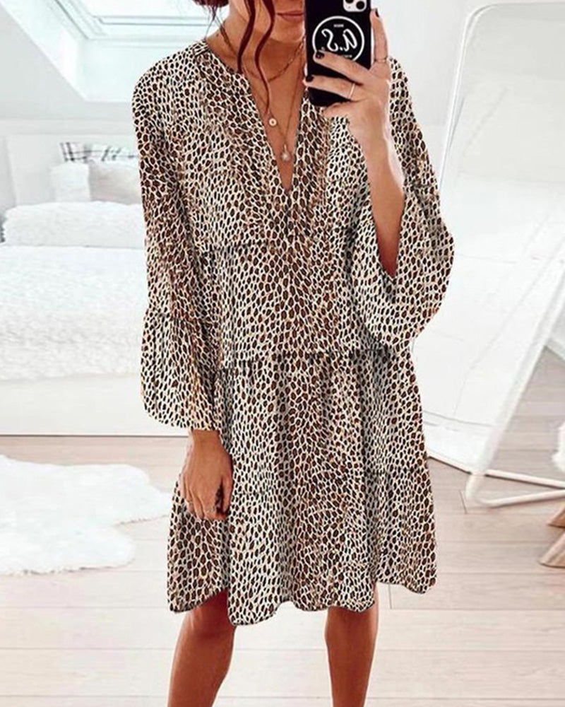 Ruby | Leopard knielang Damen kleid