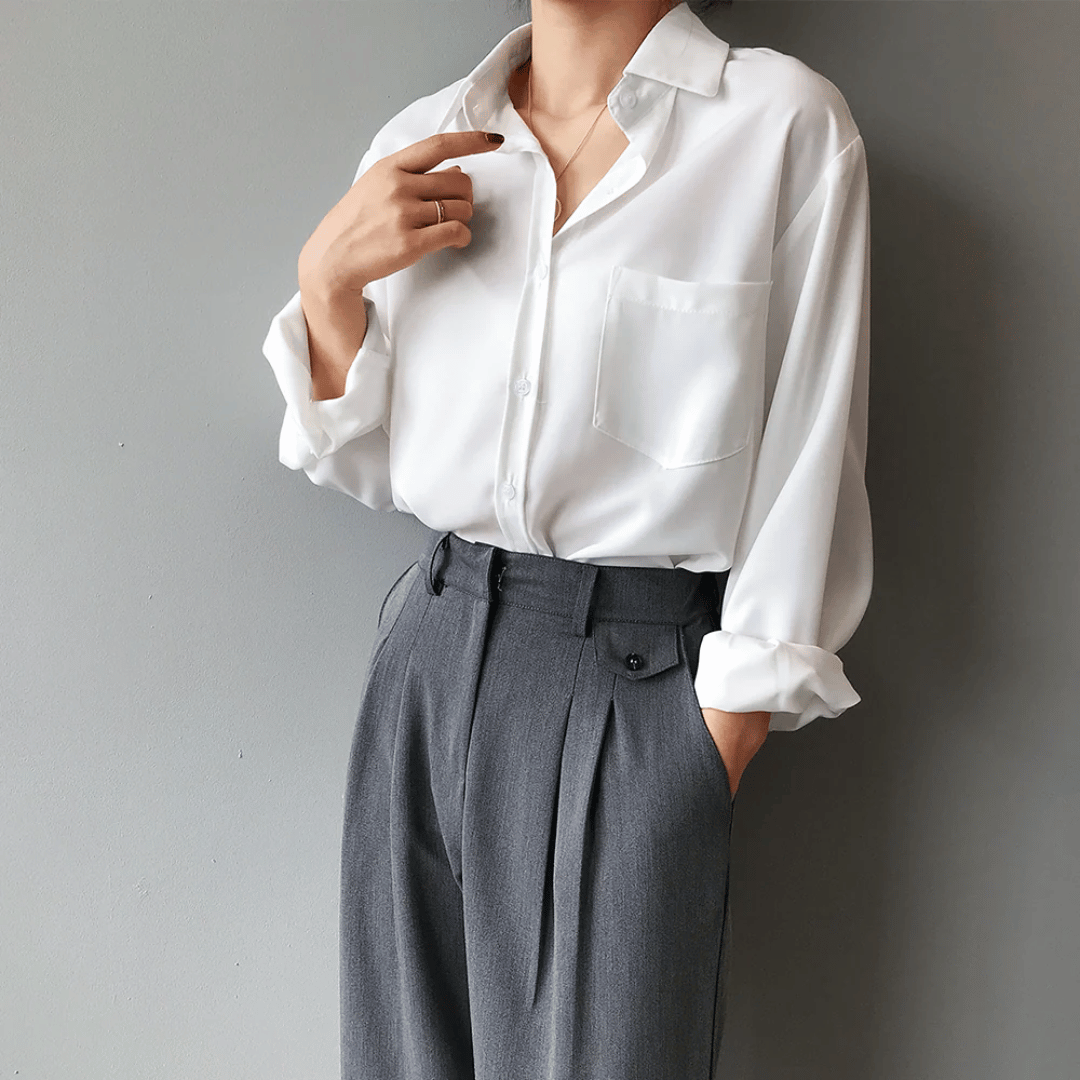 Leigh | Bluse Aus Synthetischem Stoff