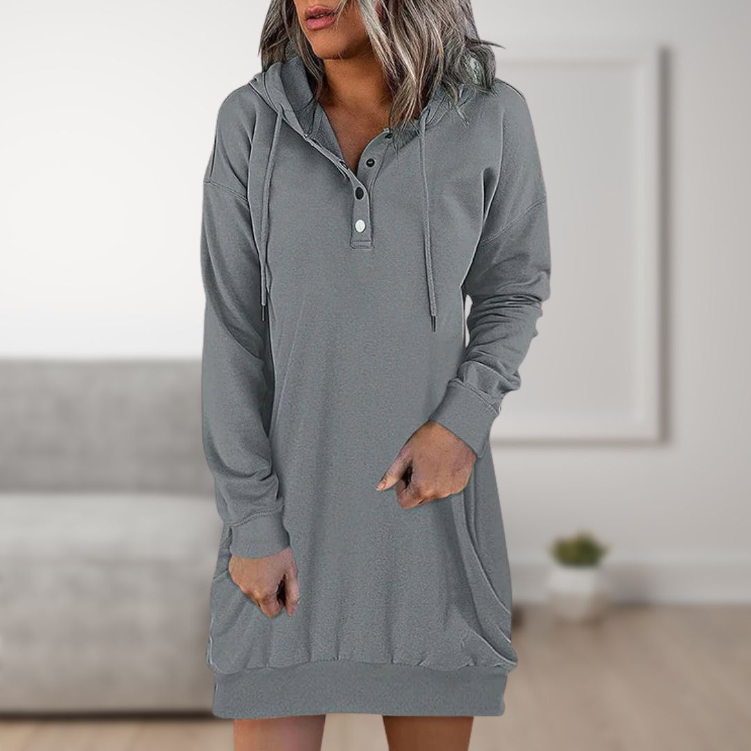 Webber Kapuzenkleid | Trendy Kapuzen pullover für Damen