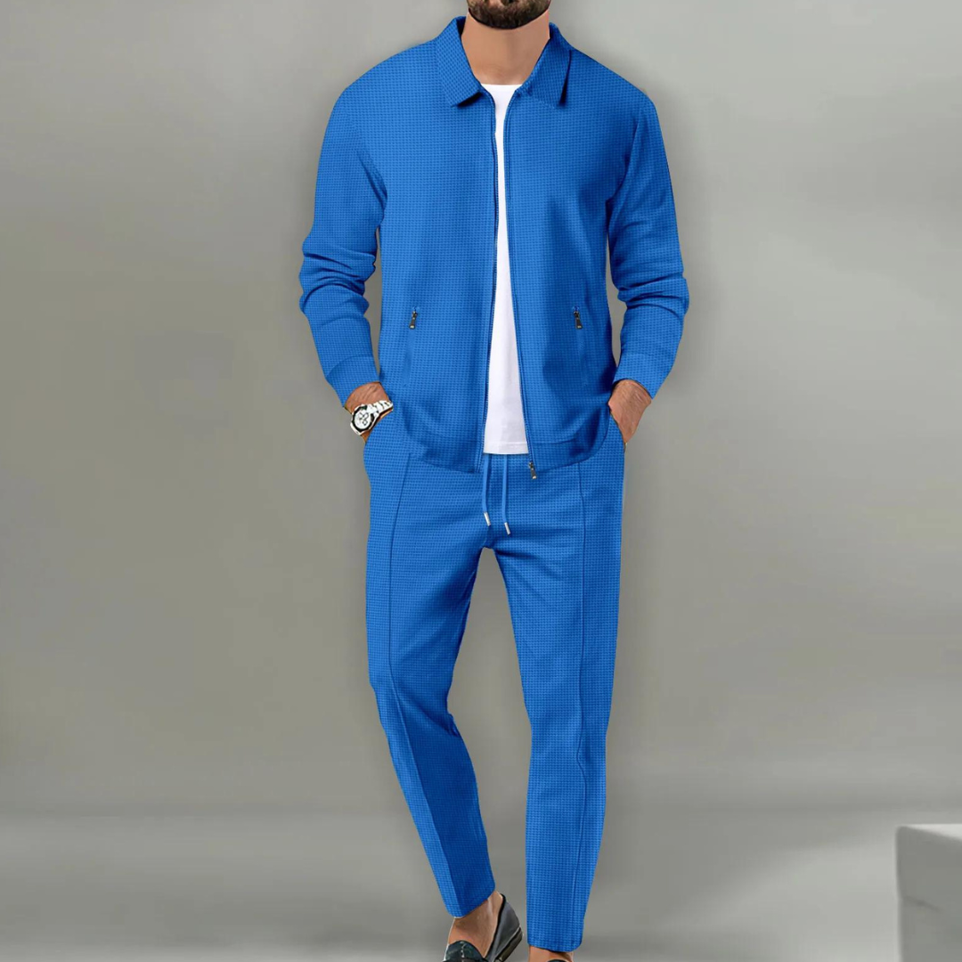 Herren Zweiteiliges Freizeit Set | Reißverschluss Jacke und Kordelzug Hose