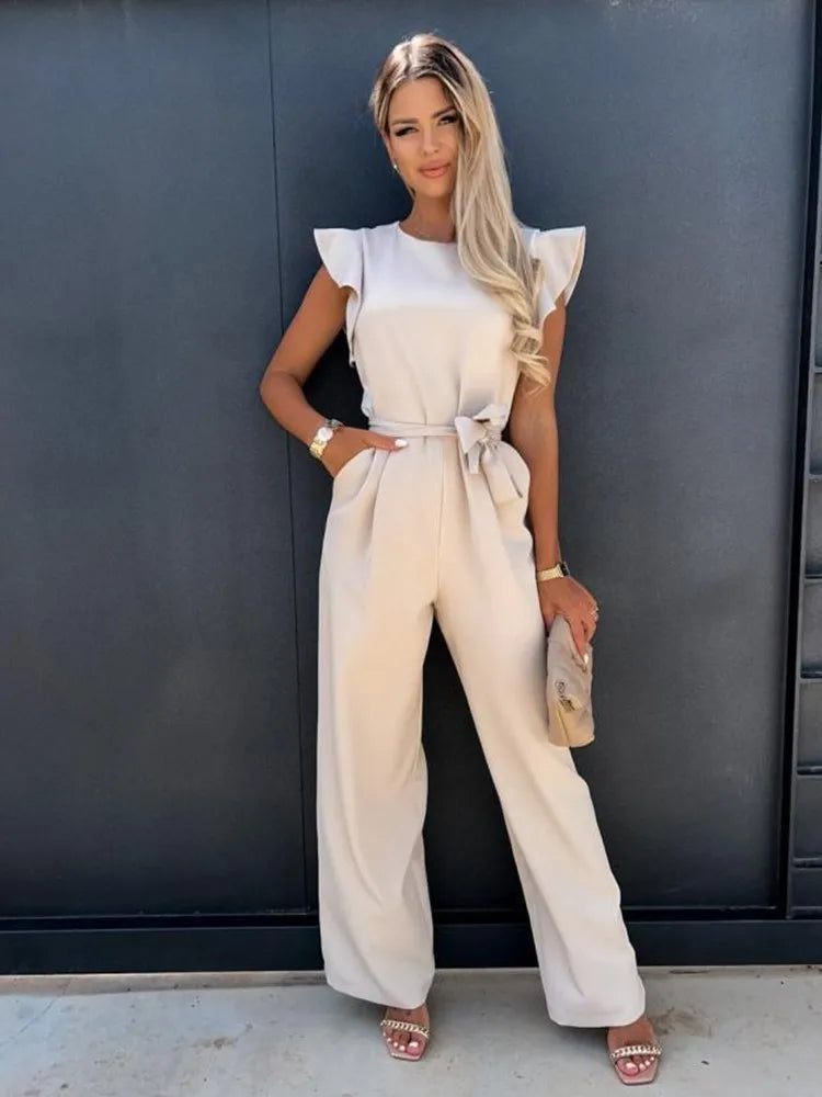Nina - Eleganter Jumpsuit mit Rüschenärmeln