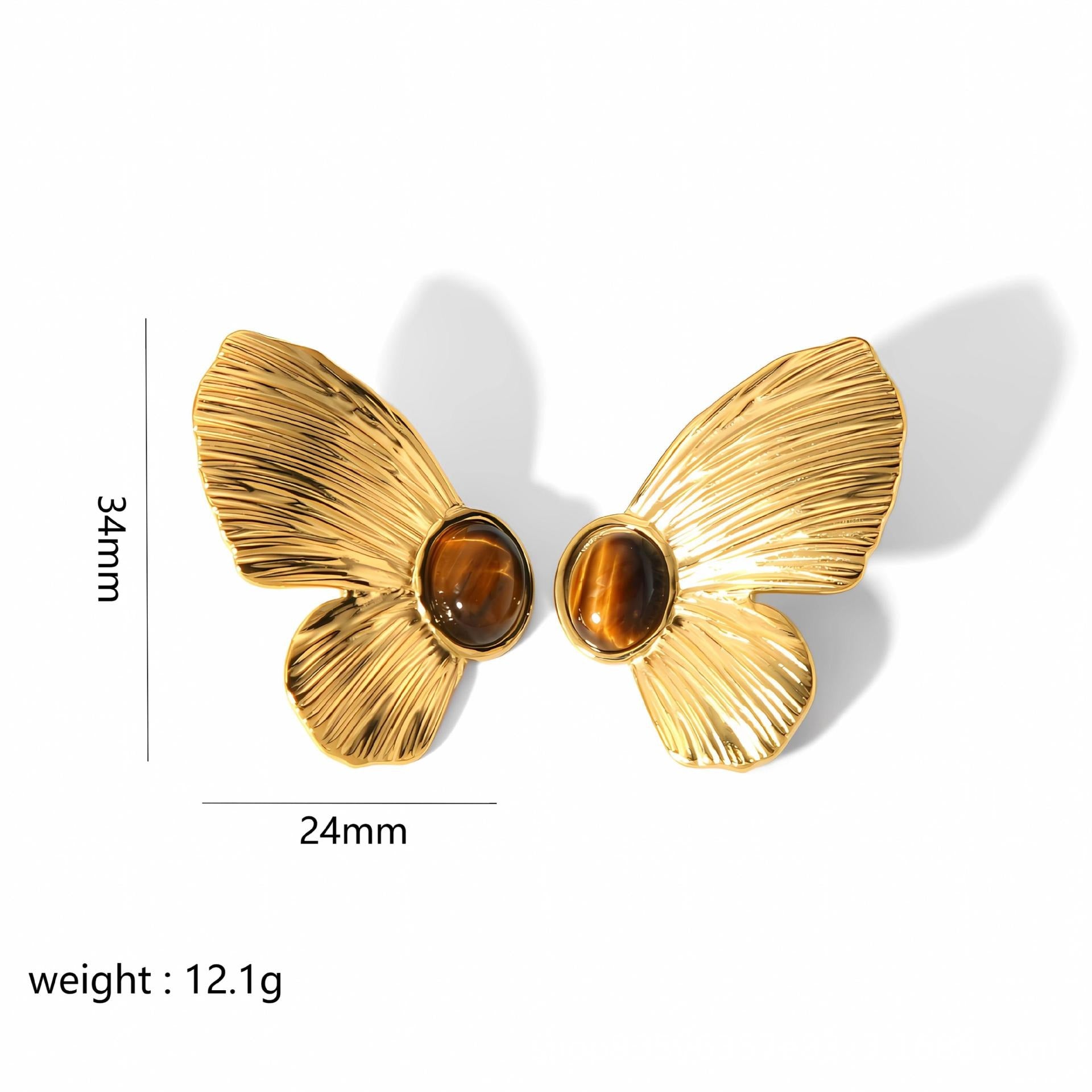 Alva - Schmetterling- und Blumen-Design Ohrstecker aus Edelstahl