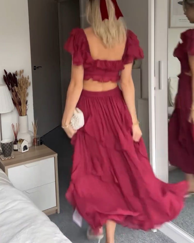 LYDIA™ | MAXIKLEID MIT RÜSCHEN