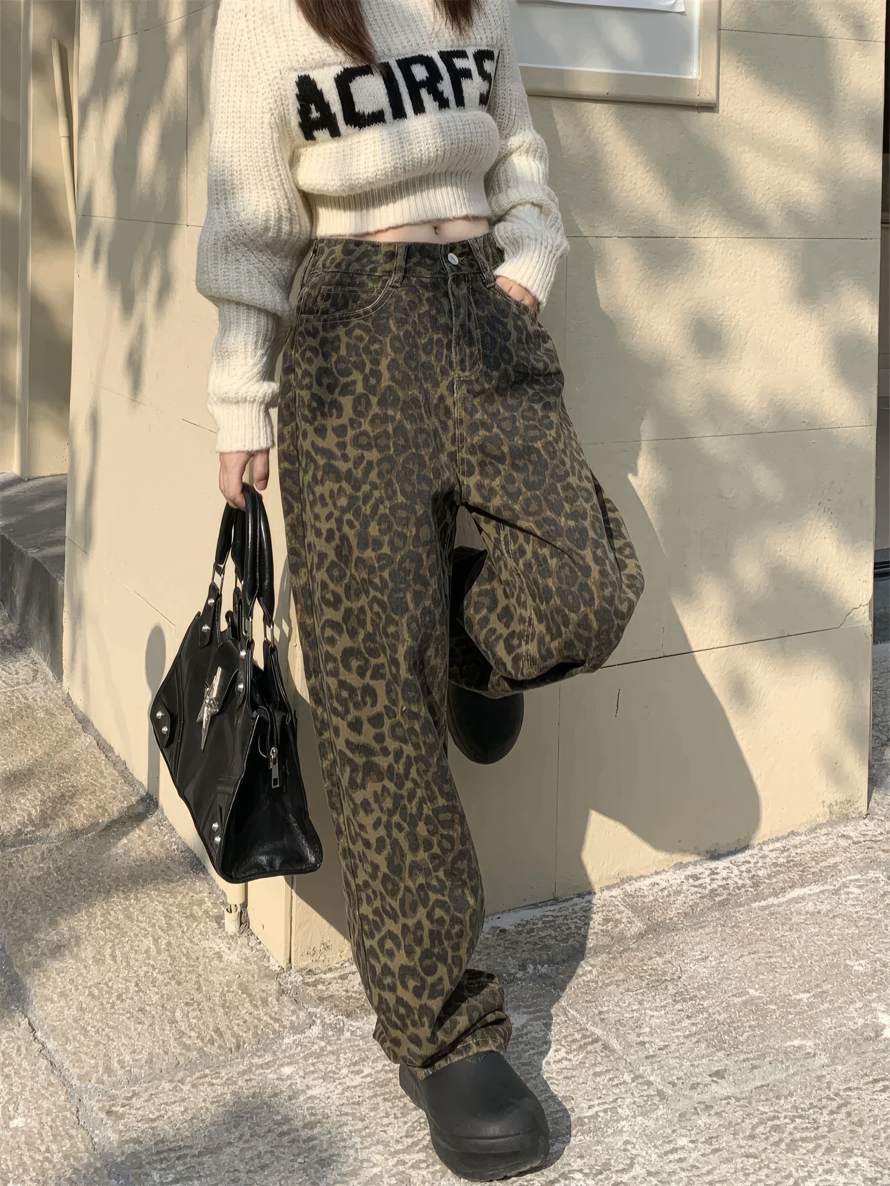 Primrose - Hose mit Leopardenmuster - Weit geschnittenes Bein