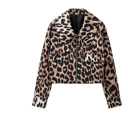 Lisarana | Damen Knopf Daunen Strickjacke | Leopard