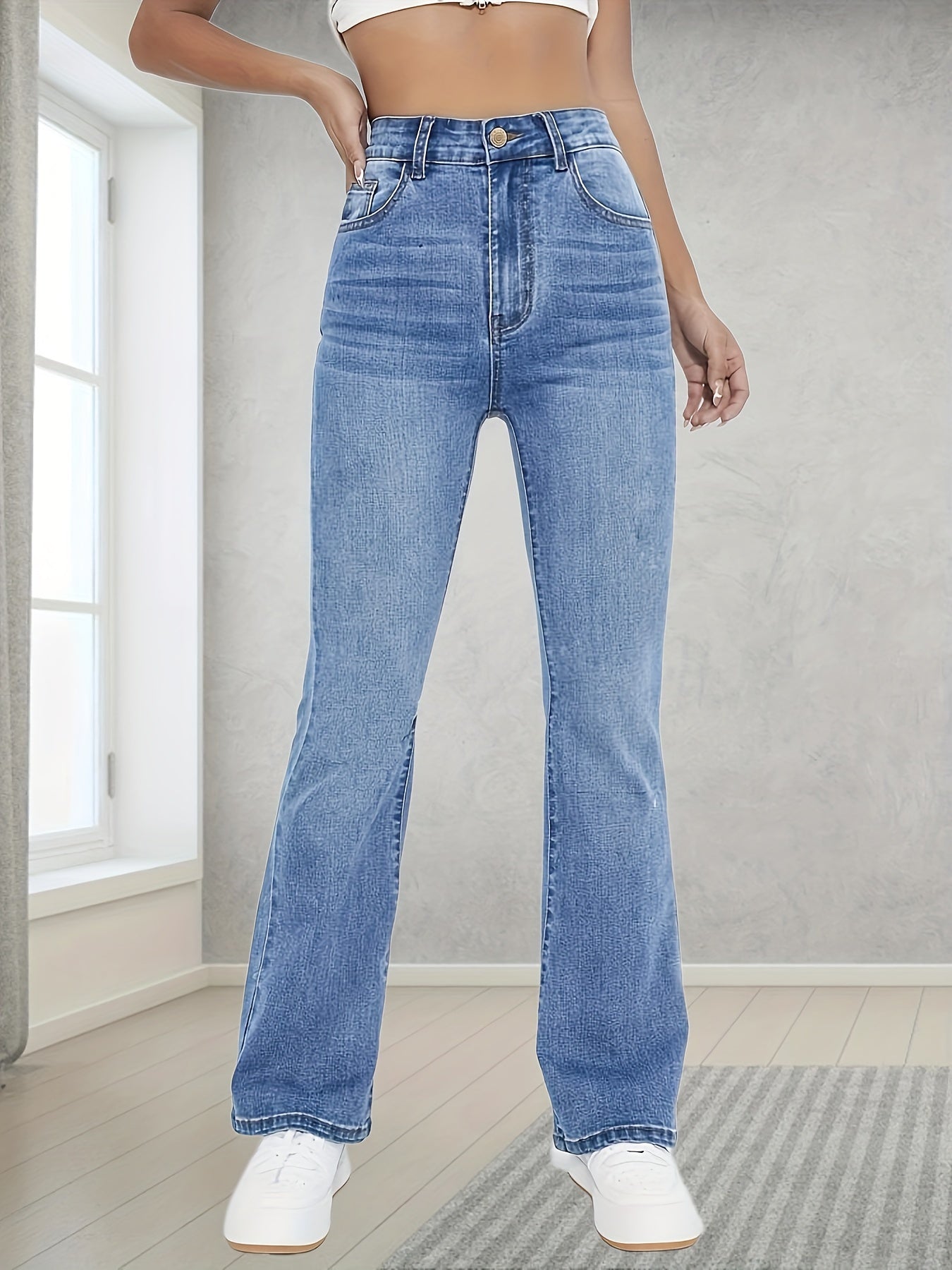 Selena - Bootcut-Jeans Sommer Trend Hellblau