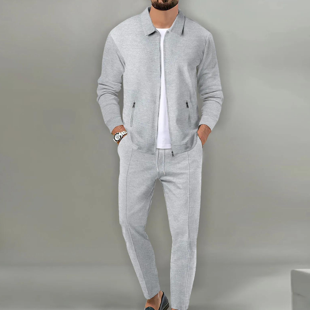 Herren Zweiteiliges Freizeit Set | Reißverschluss Jacke und Kordelzug Hose