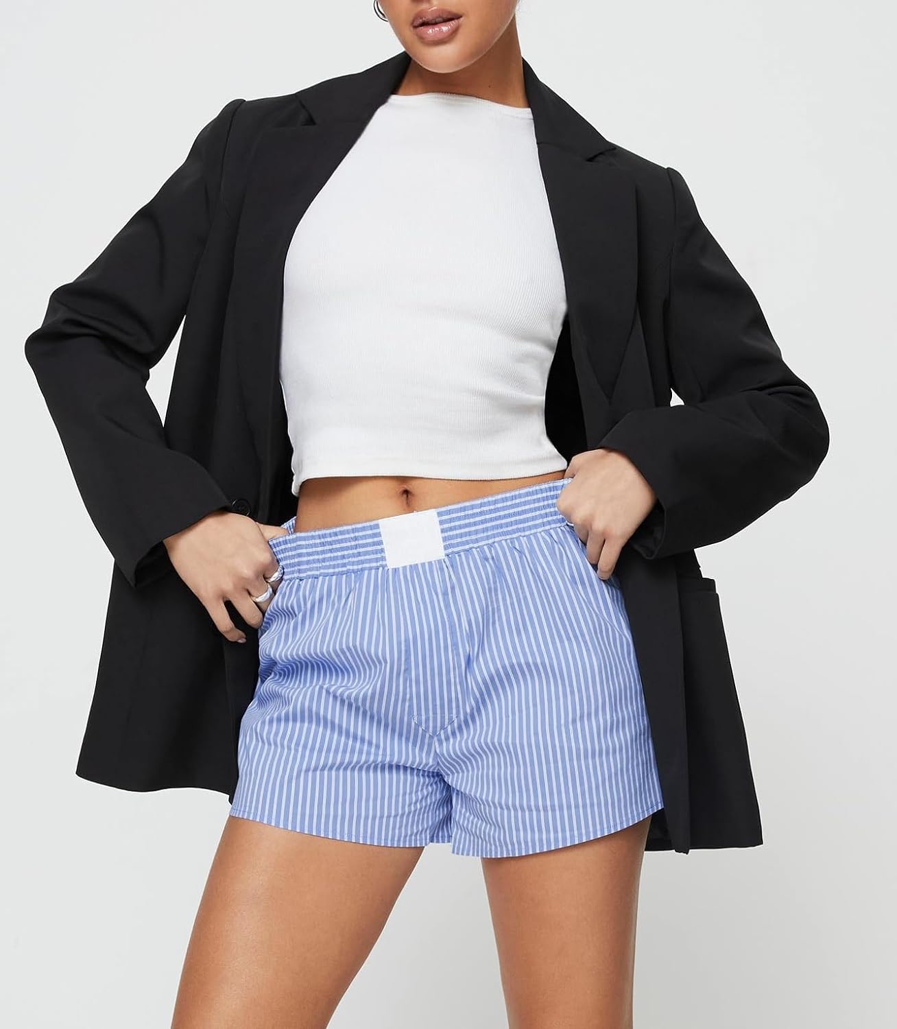 Seren - Damen Shorts Gestreift Freizeitlook