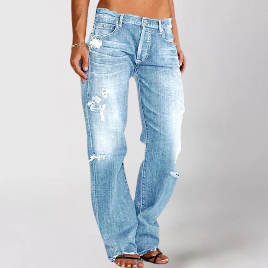 Weit geschnittene Denim-Jeans für Frauen
