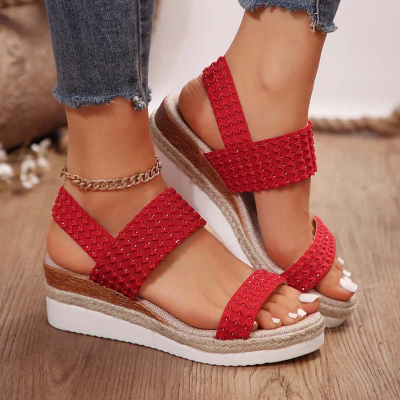 Tamaria sandaletten | Bequeme Sommer Plateau Sandalen mit Keil für Frauen