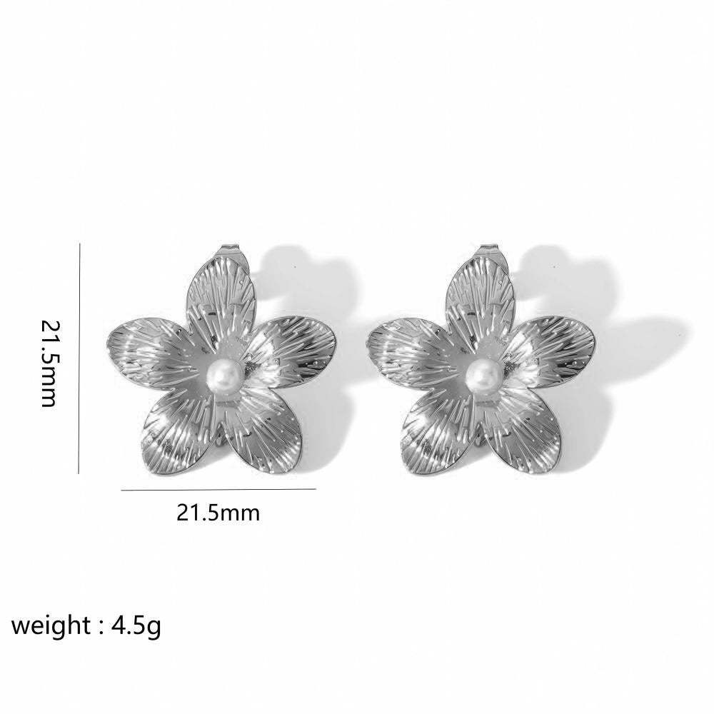 Alva - Schmetterling- und Blumen-Design Ohrstecker aus Edelstahl