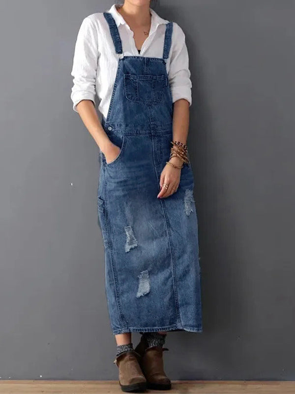 RAYA™ | DENIM OVERALL MAXIKLEID