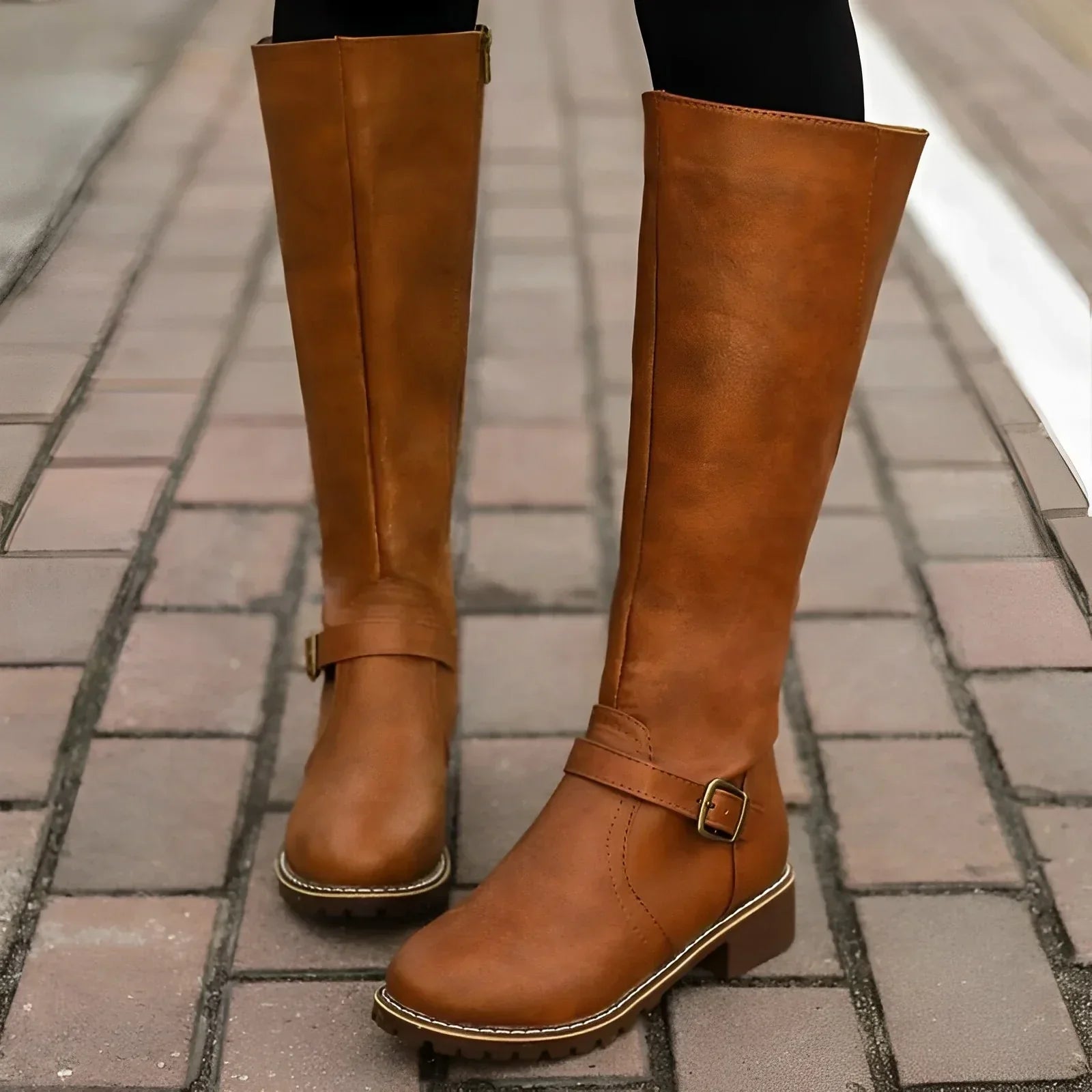 Tori Stylische Langschaftstiefel mit Metallakzent