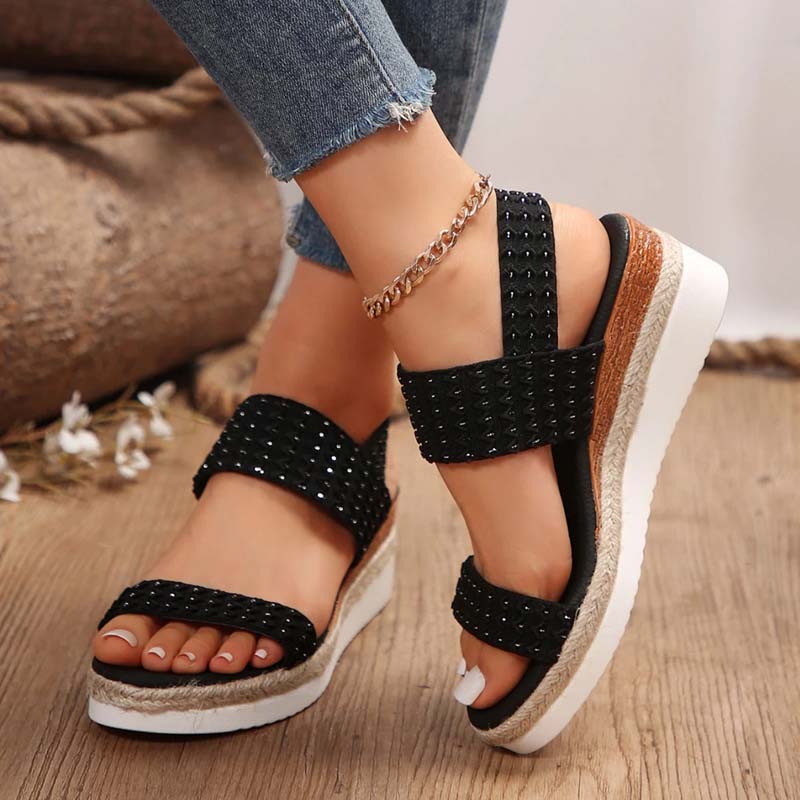 Tamaria sandaletten | Bequeme Sommer Plateau Sandalen mit Keil für Frauen