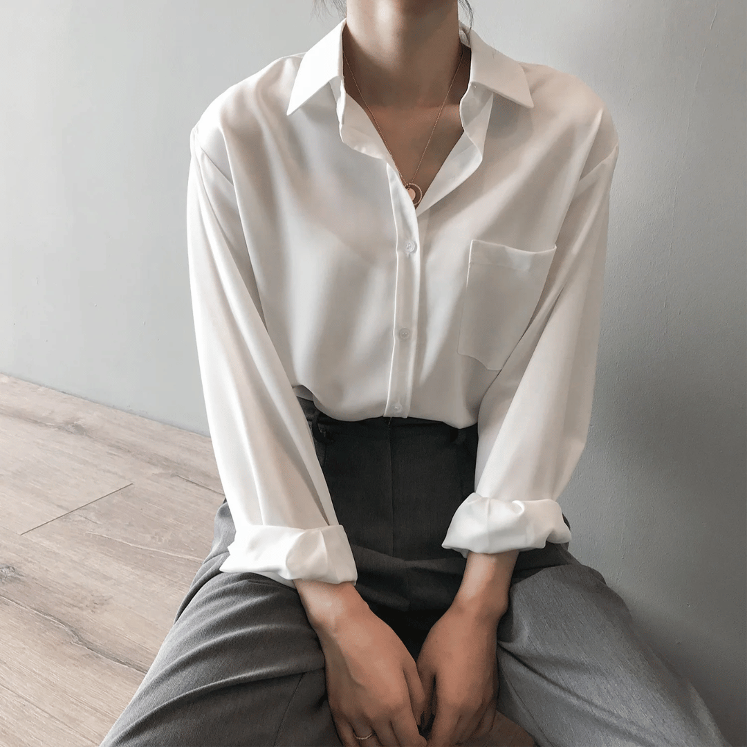 Leigh | Bluse Aus Synthetischem Stoff