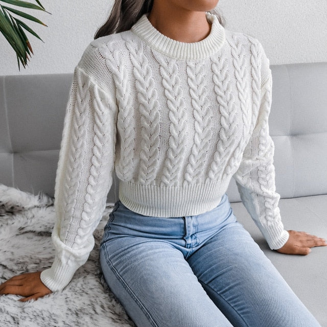 Maxmila sommerpullover damen | Luftiger Damenpulli mit Zopfmuster für kühle Sommertage