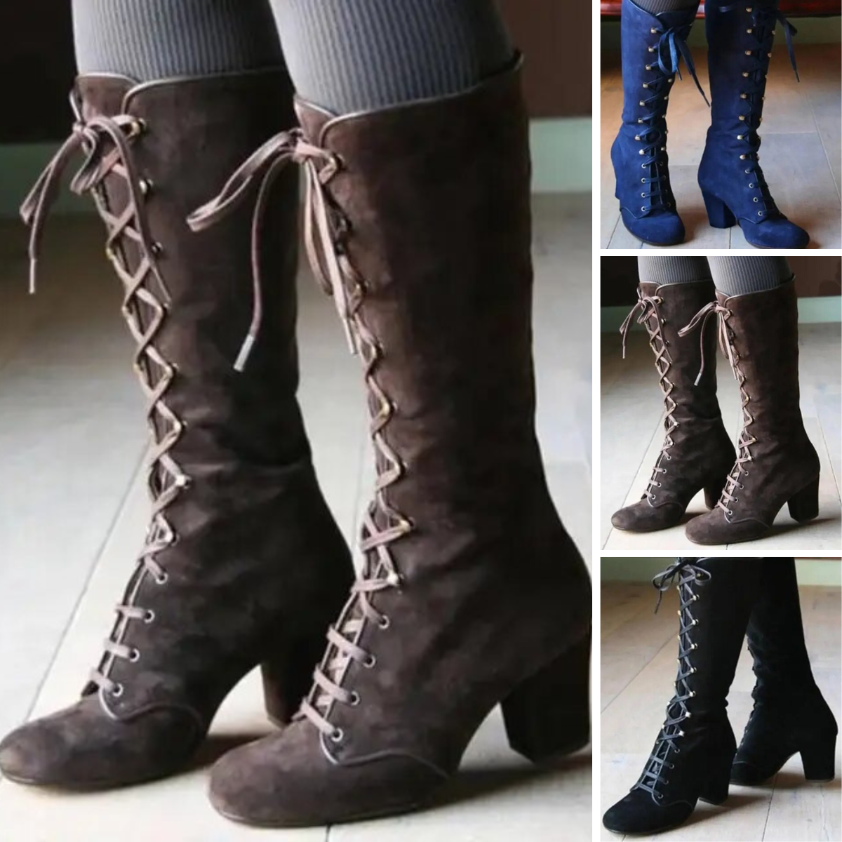 Rafaela - Vintage Stiefel mit dicken Absätzen