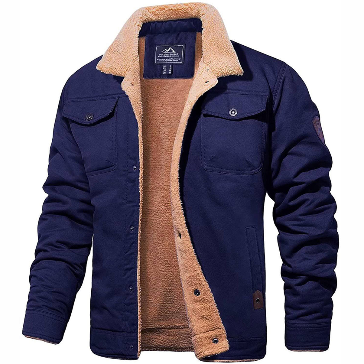 Stylische wattierte Bomberjacke mit Fleece Kragen für Herbst und Winter – Mitch