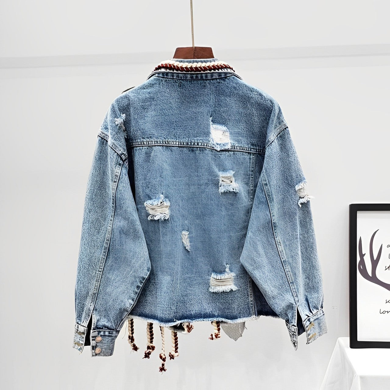 Permelia - Streetwear-Jeansjacke mit modischen Quasten