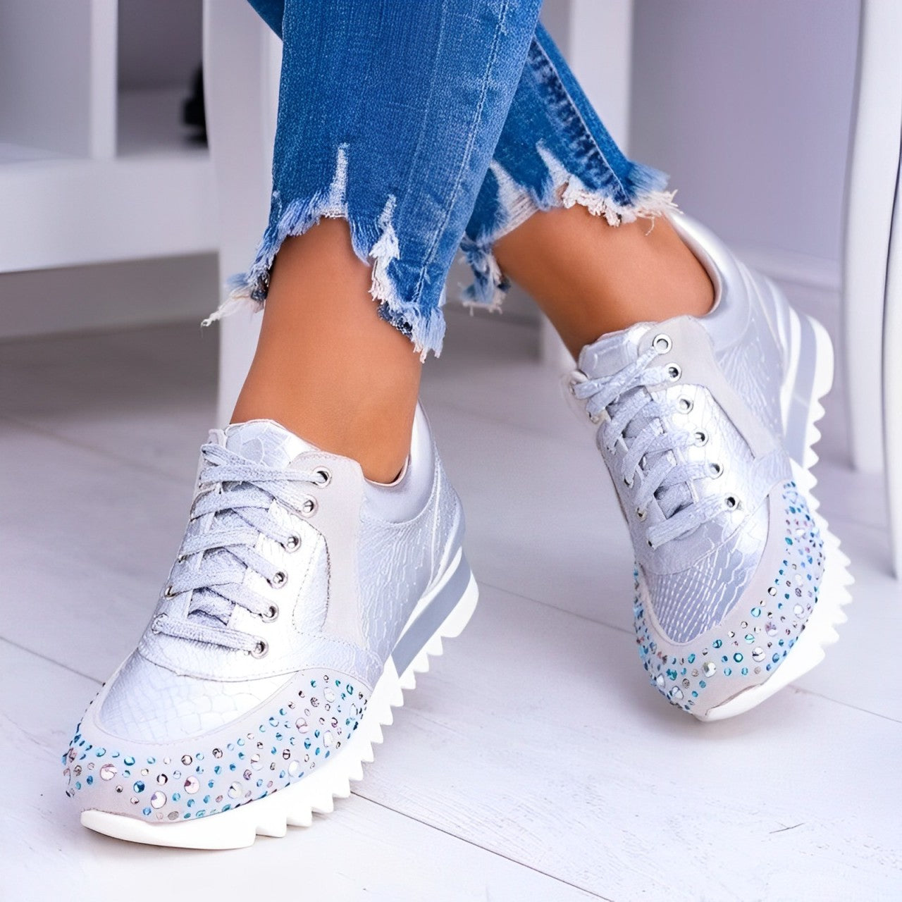 Cherise - Vulkanisierte Laufsportschuhe mit Strass