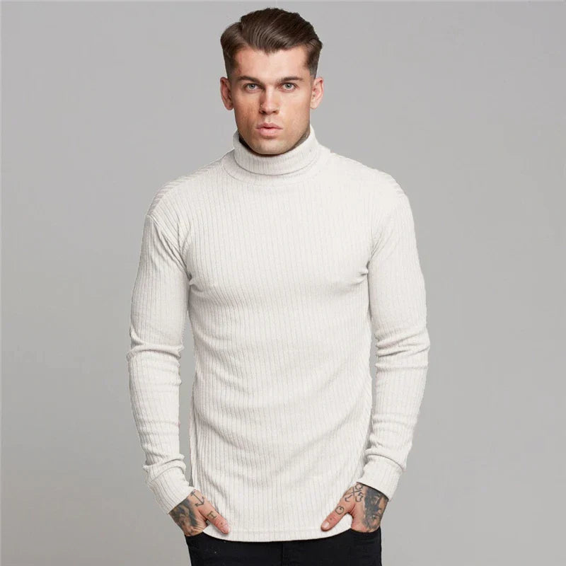 Xavier Rollkragenpullover | Slim Fit Herren Kabelstrick Sweater