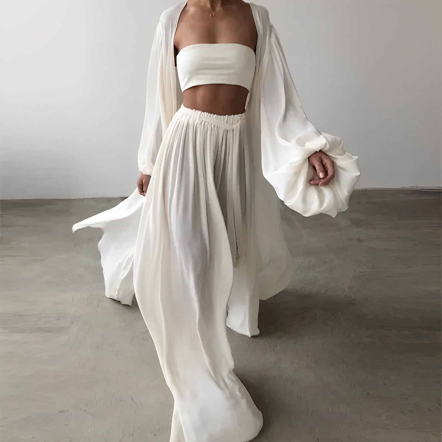 Felecia - Hochtailliertes dreiteiliges Set für entspannte Looks