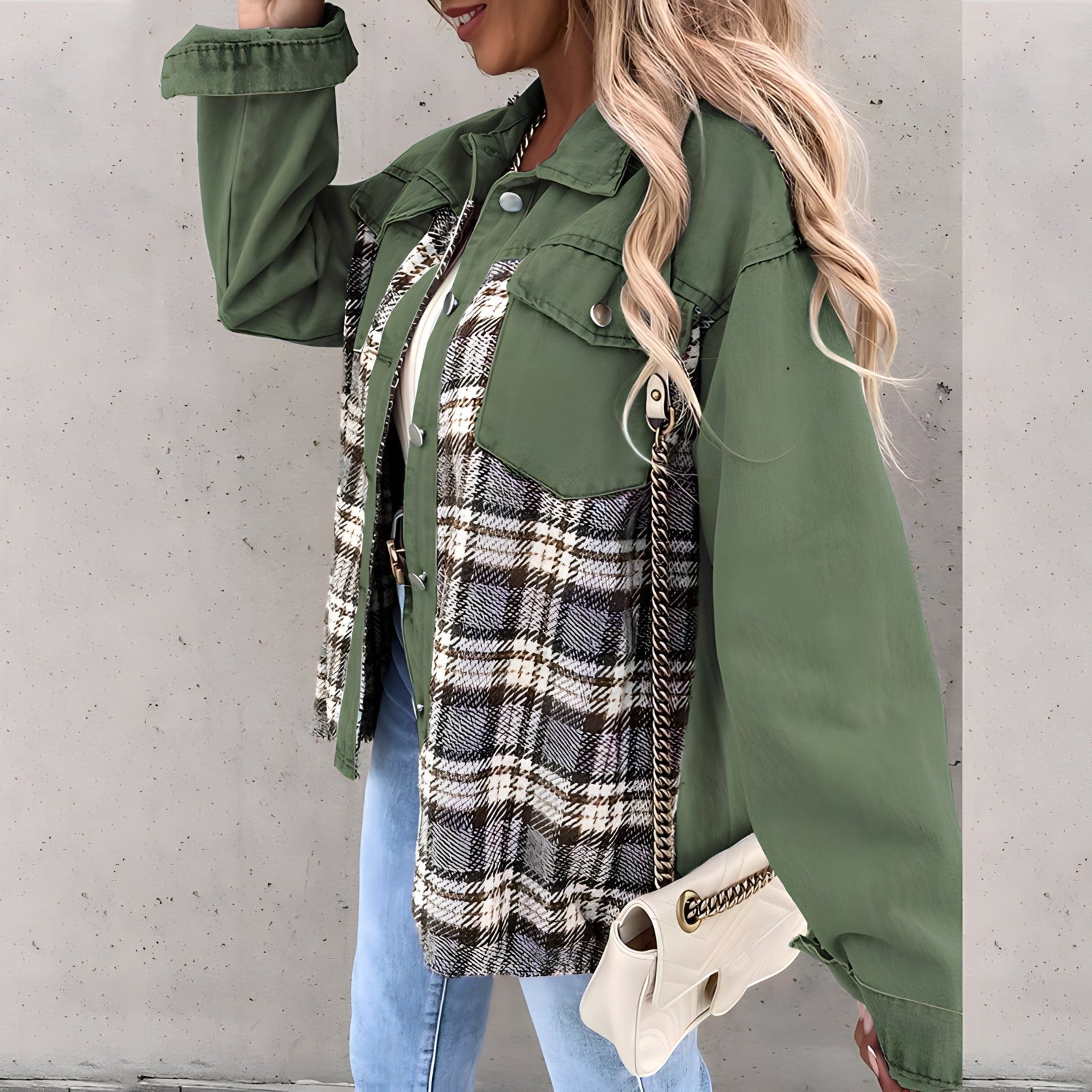 Mika Plaid Jacket | Trendige karierte Jacke in Übergröße für Frauen