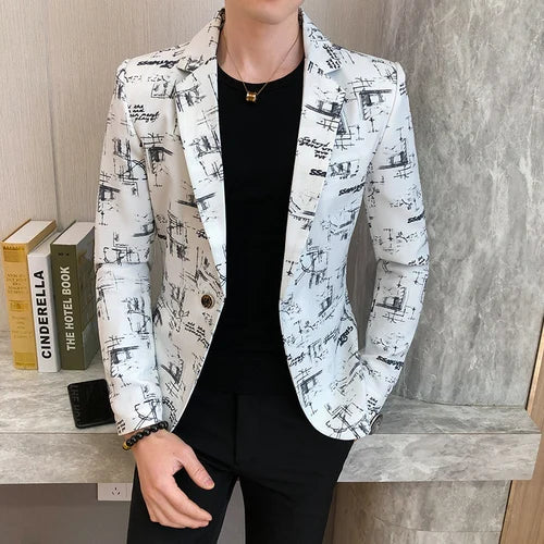 Xite Blazer | Modern bedruckter, lässiger Herrenblazer