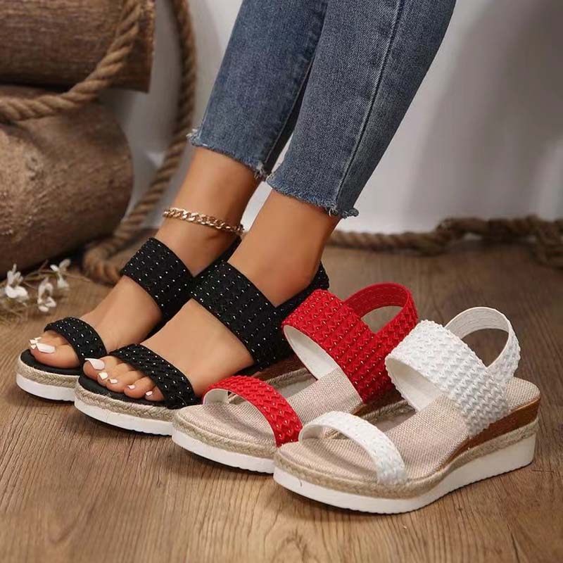 Tamaria sandaletten | Bequeme Sommer Plateau Sandalen mit Keil für Frauen