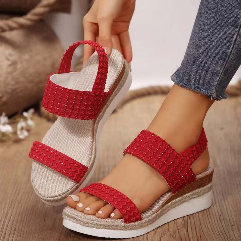 Tamaria sandaletten | Bequeme Sommer Plateau Sandalen mit Keil für Frauen