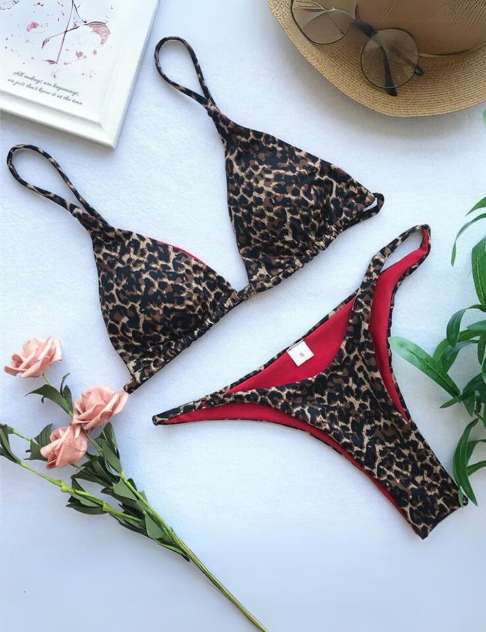 Silje - Bikini-Set - Leopard gepolsterter BH