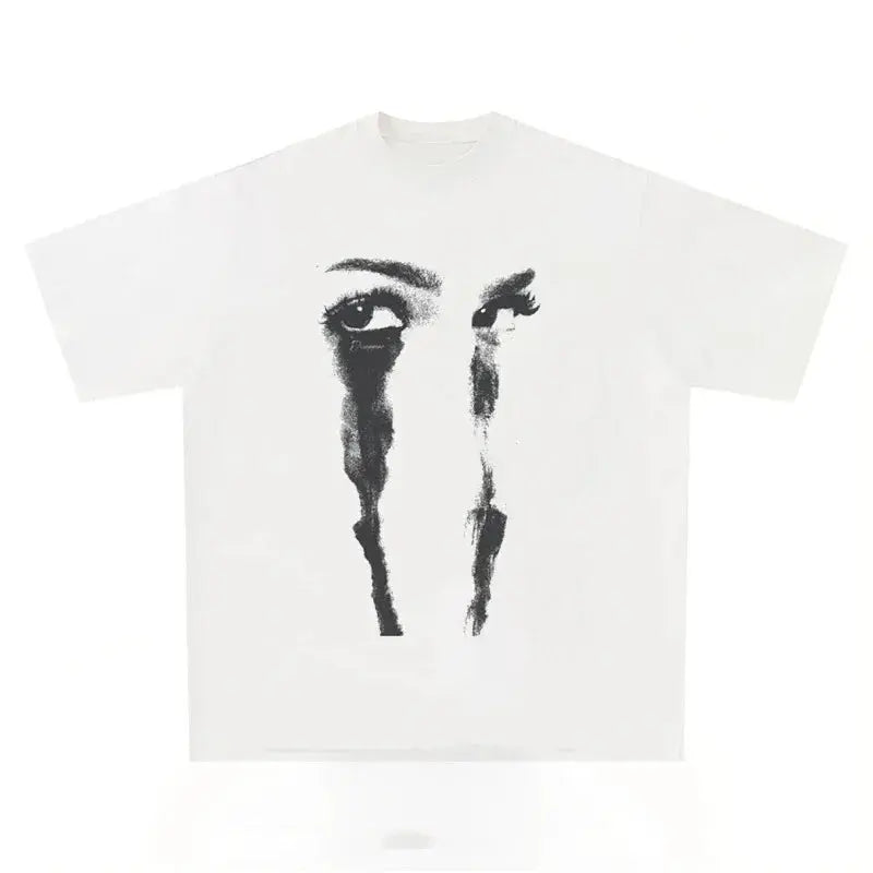 Übergroßes T-Shirt mit Augen-Print | Y2K Streetwear Unisex Shirt