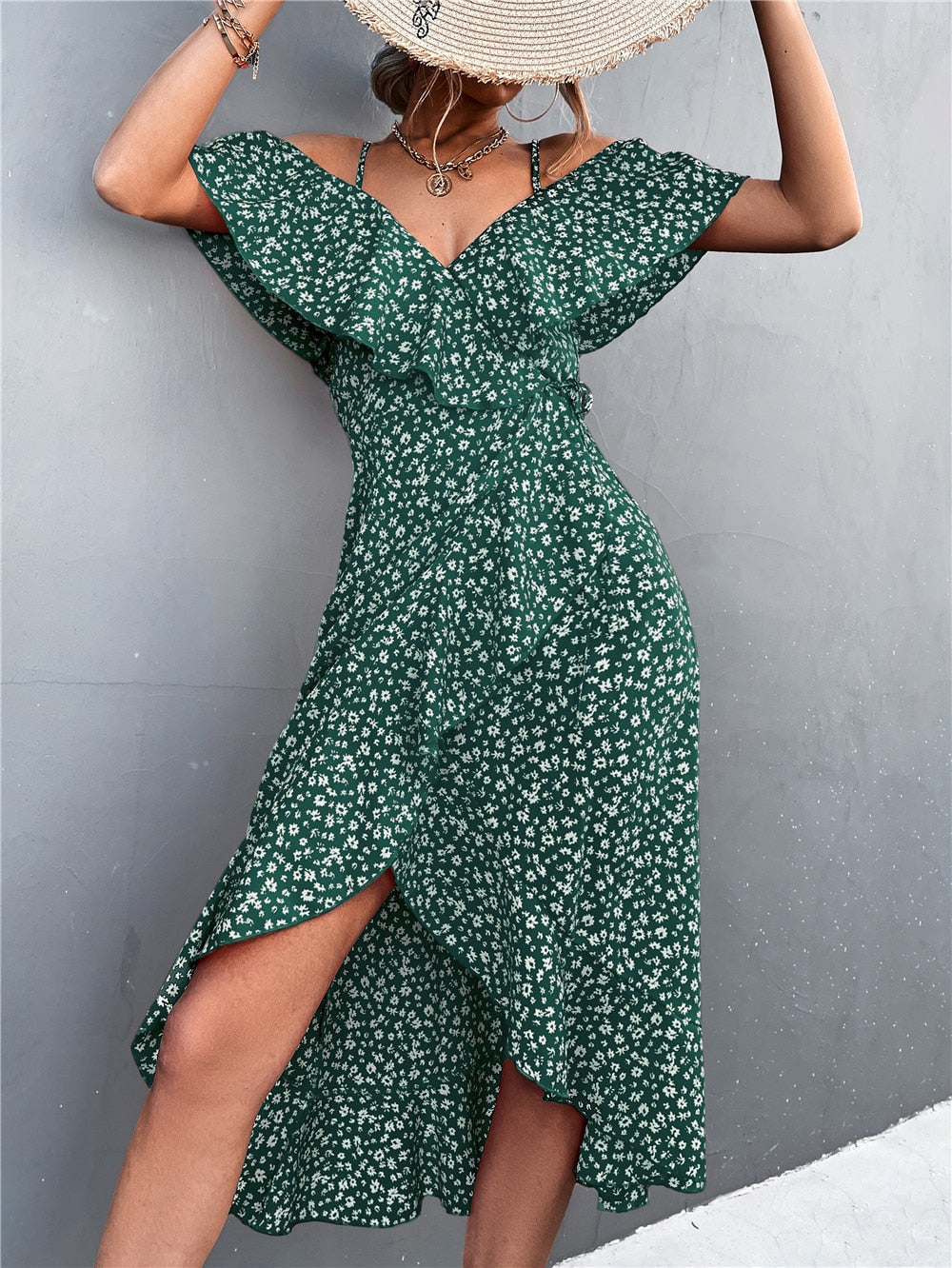 Maya - Kleid - Blumen und Off-Shoulder