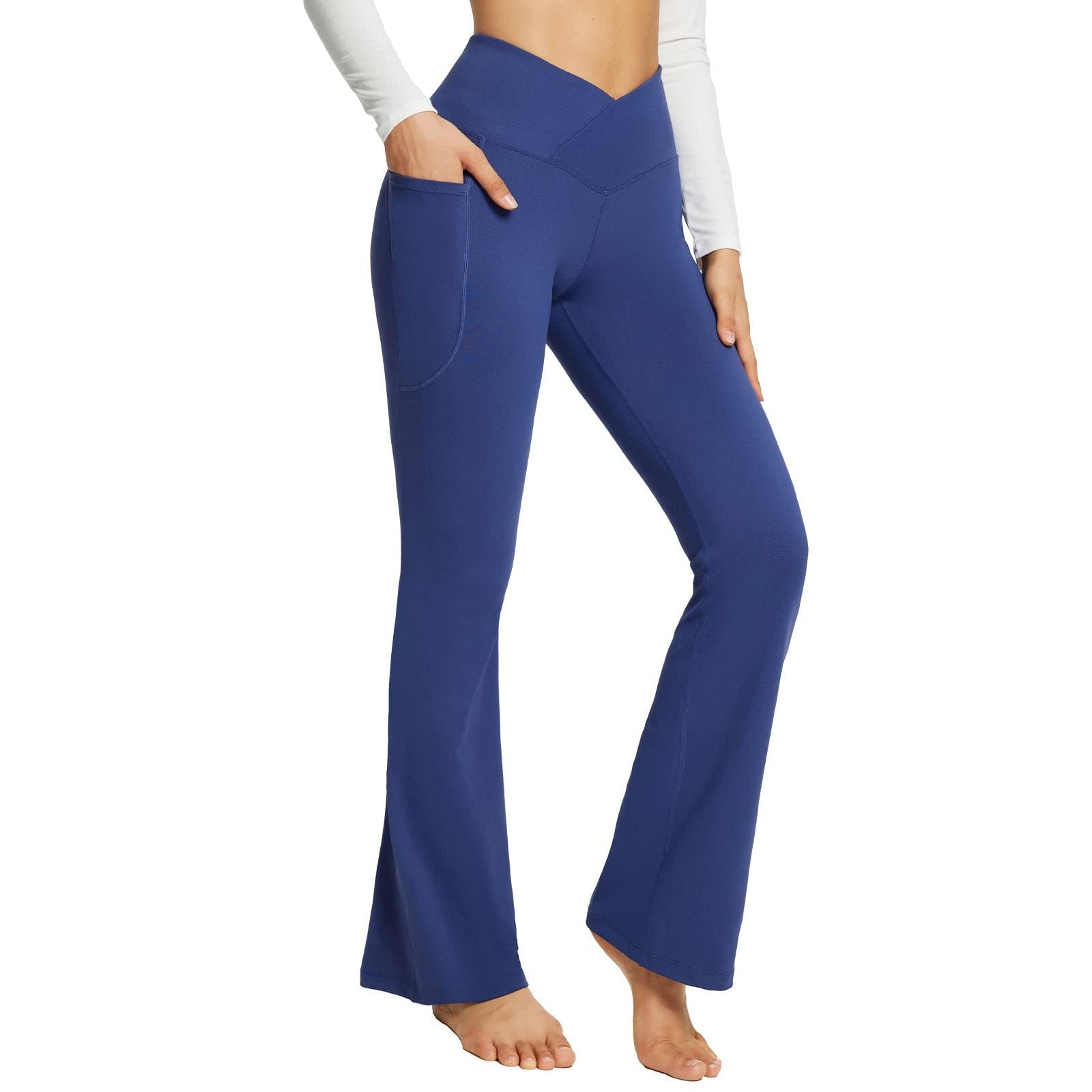 Yogahose mit v-förmiger taille