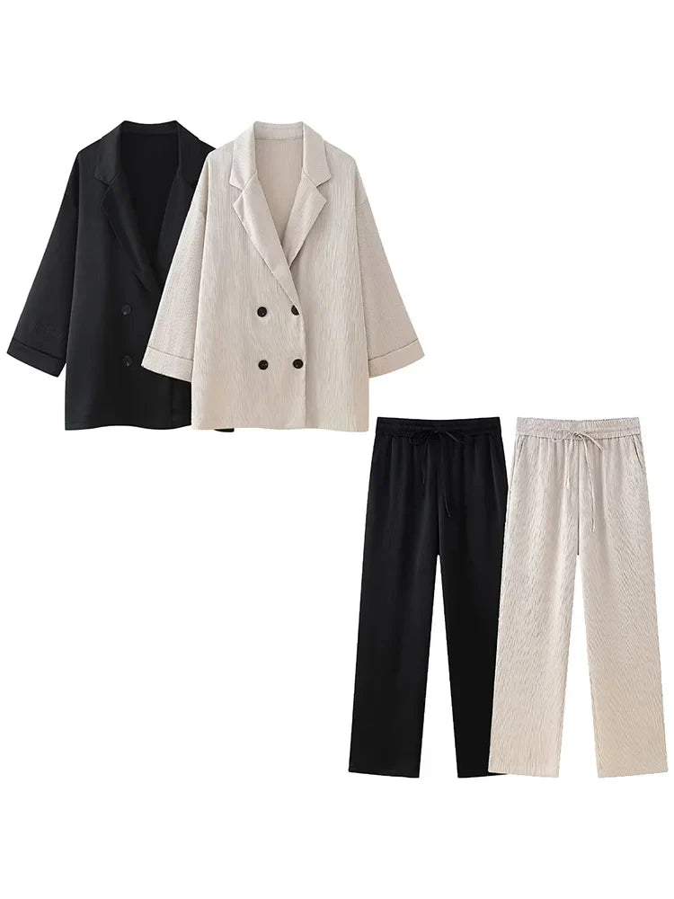 Trixia - Blazer und Hosen Set - Lose Passform