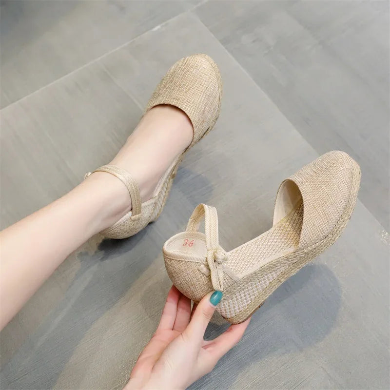 Valia Espadrilles Plateau | Trendige, bequeme Keilabsatz-sandaletten für Damen