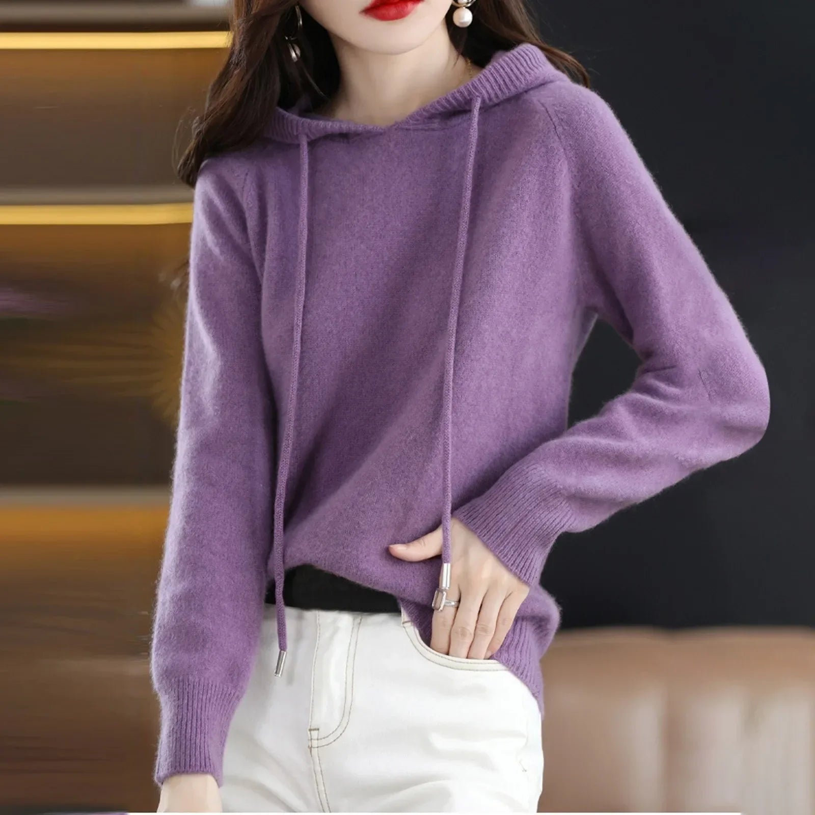 Weicher warmer hoodie für frauen