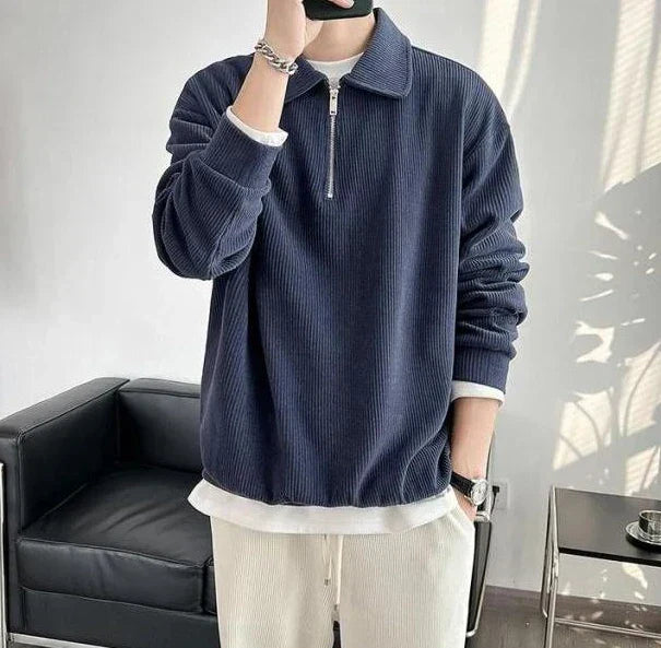 Xavier Polo Pullover | Lässiger Herrenpullover mit Reißverschluss für den täglichen Gebrauch