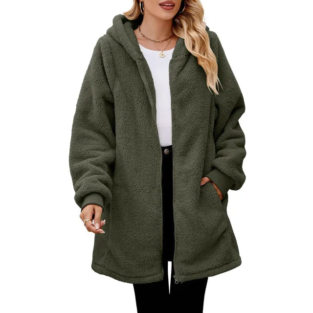 Sienna - Fleece-Kapuzenjacke in Übergröße