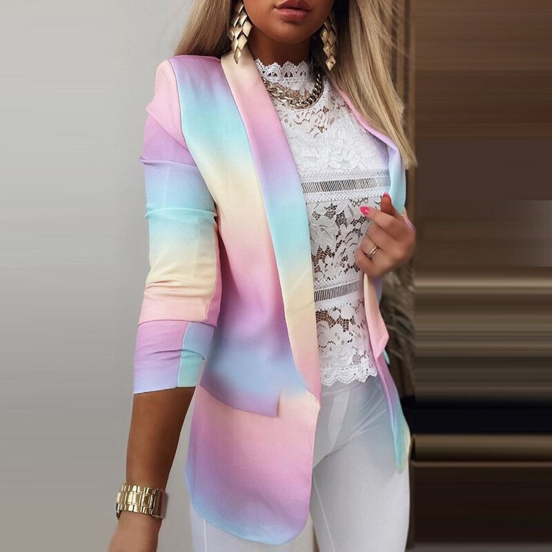 Thanea | Damen Langarm Tie Dye Blazer